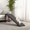 PawHut Dog Ramp Pet Ramp for Bed with Non-Slip Carpet, Top Platform, 74" x 16" x 25", Brown