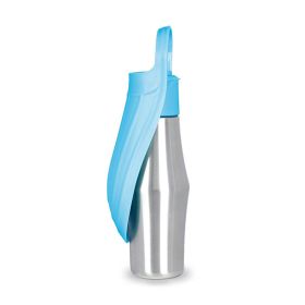 Portable Folding Pet Water Bottle for Outdoor Trip (Color: Blue, type: Pet supplies)