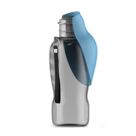 Pet Outdoor Folding Water Bottle for Outdoor Pet Drinkinf (Color: Blue, type: Pet supplies)